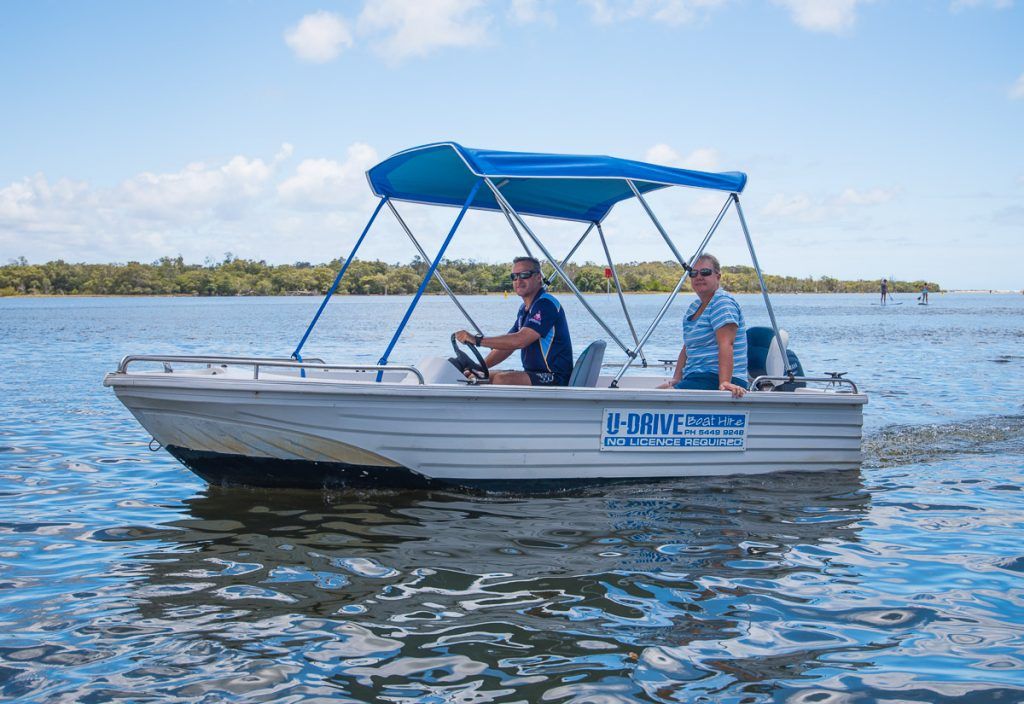 A boat available for Sup board hire on the Sunshine Coast